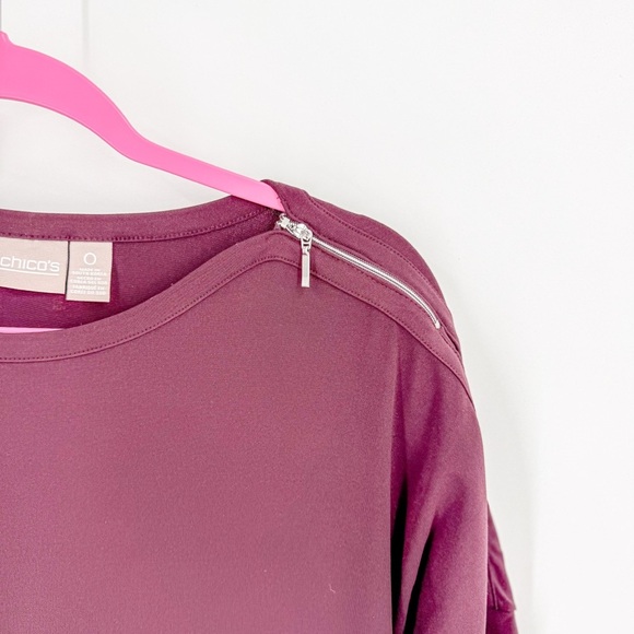 Chico's Deep Purple Short Sleeve Tee - Picture 5 of 6